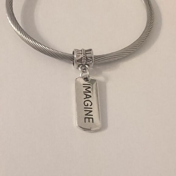Silver Imagine Dangle Charm for Pandora Style Bracelet - Picture 1 of 4